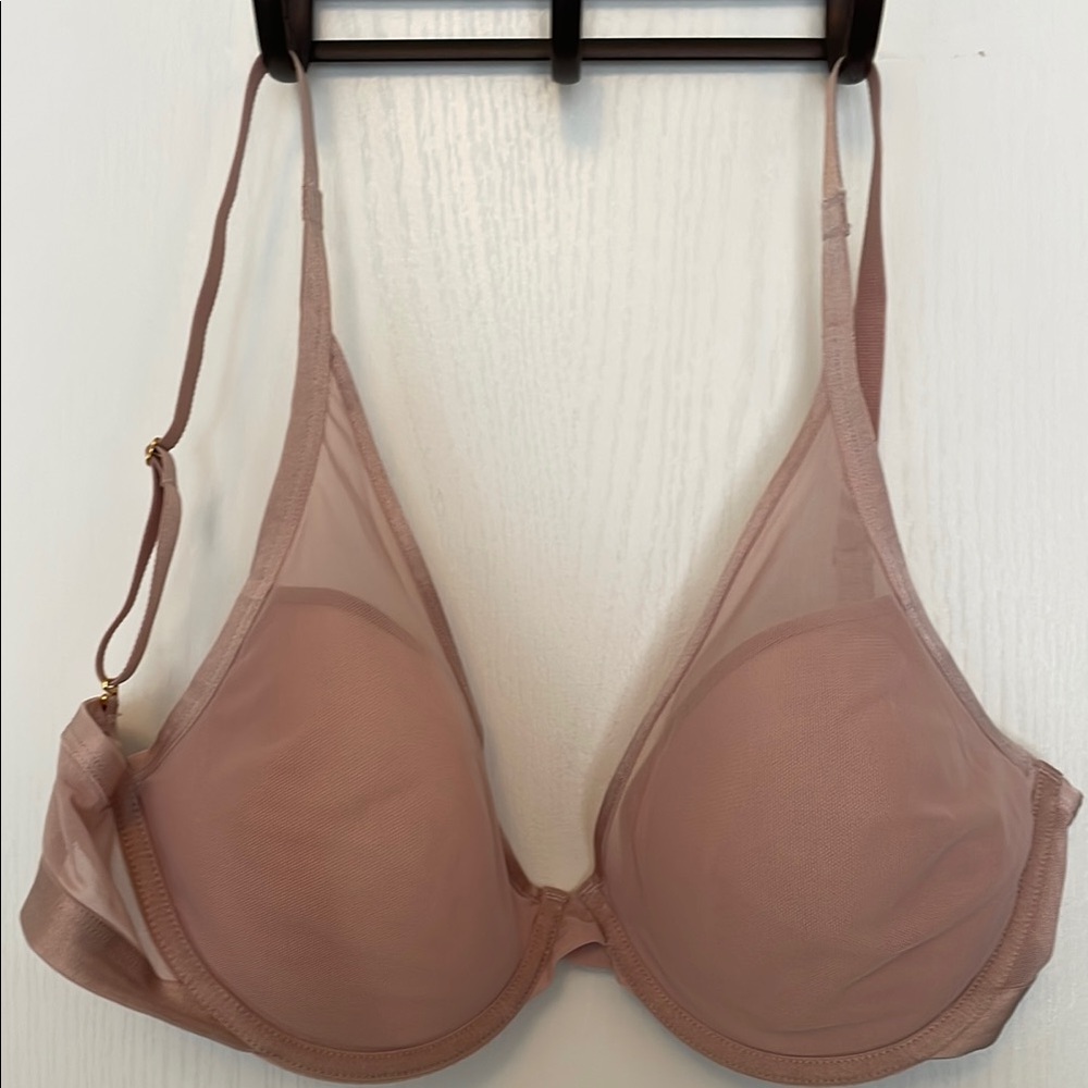 Elegant Sheer Mesh Underwire Bra - Nude
